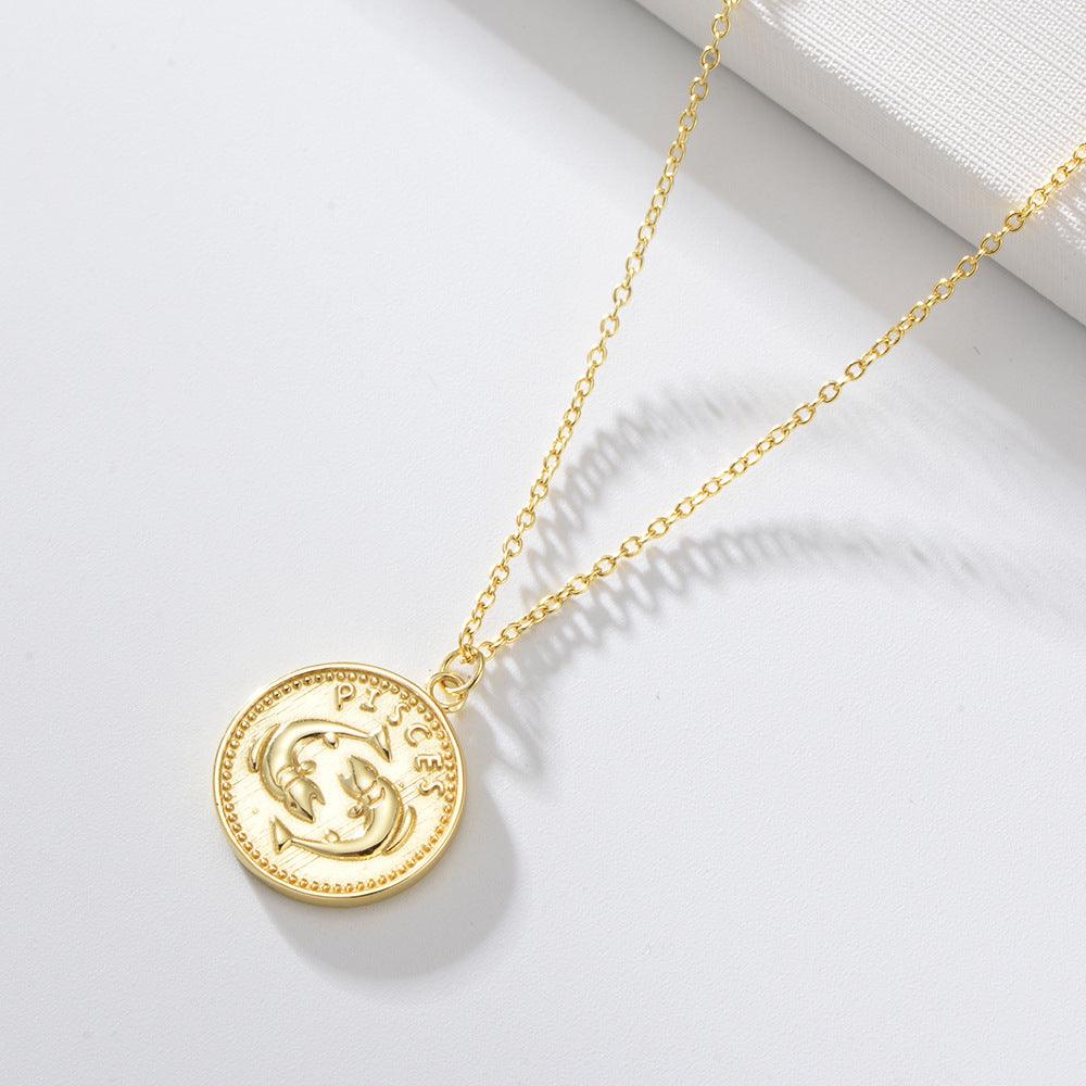 Zodiac Vermeil Coin Pendant - Jewelled Me