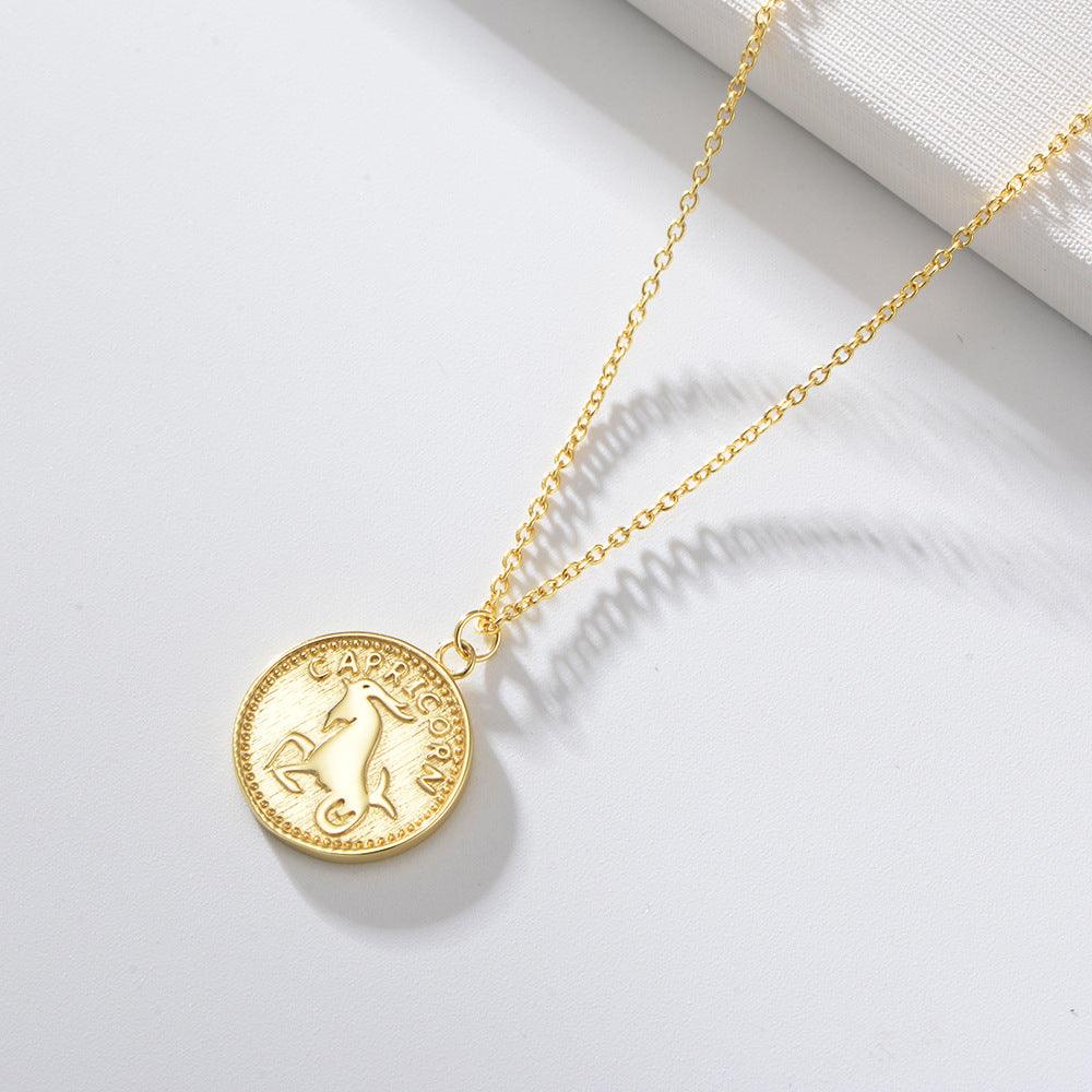 Zodiac Vermeil Coin Pendant - Jewelled Me