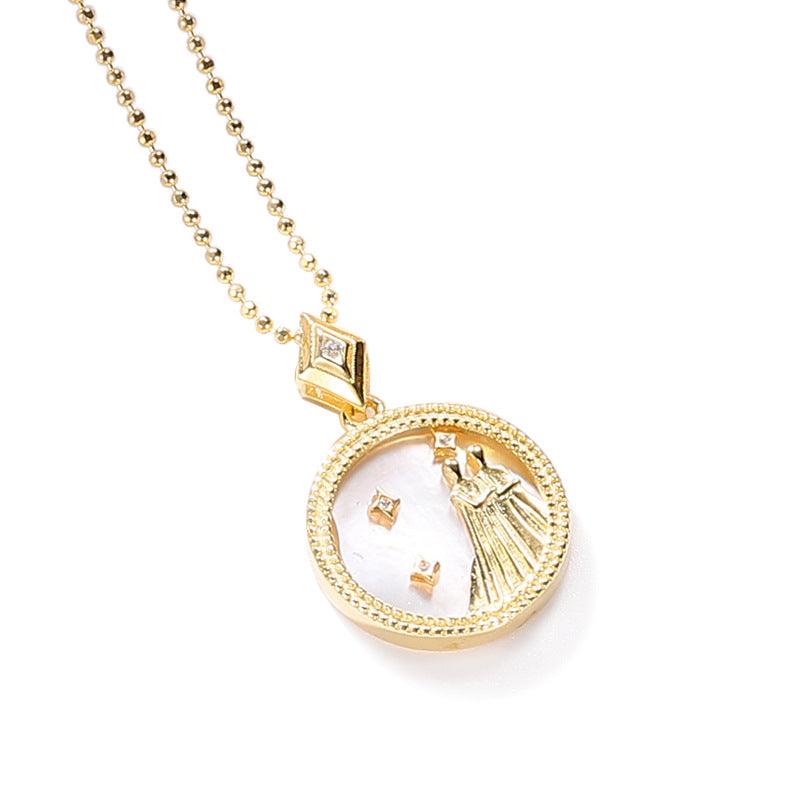 Jewelled Mother of Pearl Zodiac Necklace - Jewelled Me