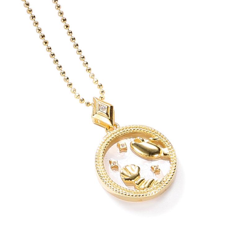 Jewelled Mother of Pearl Zodiac Necklace - Jewelled Me