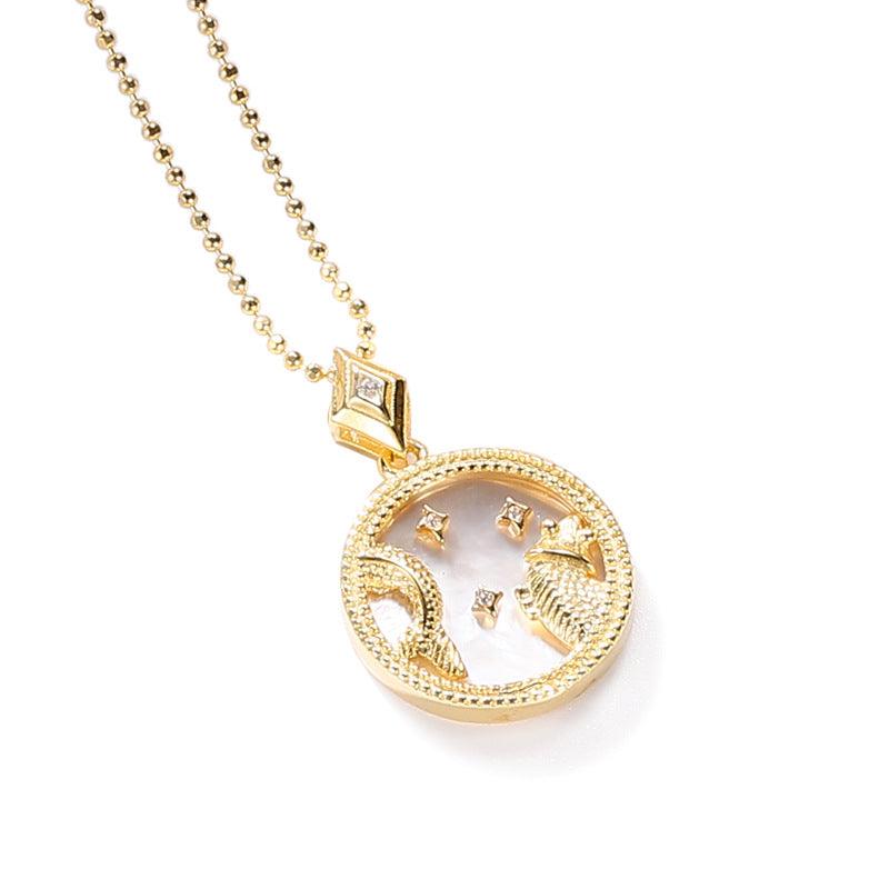 Jewelled Mother of Pearl Zodiac Necklace - Jewelled Me