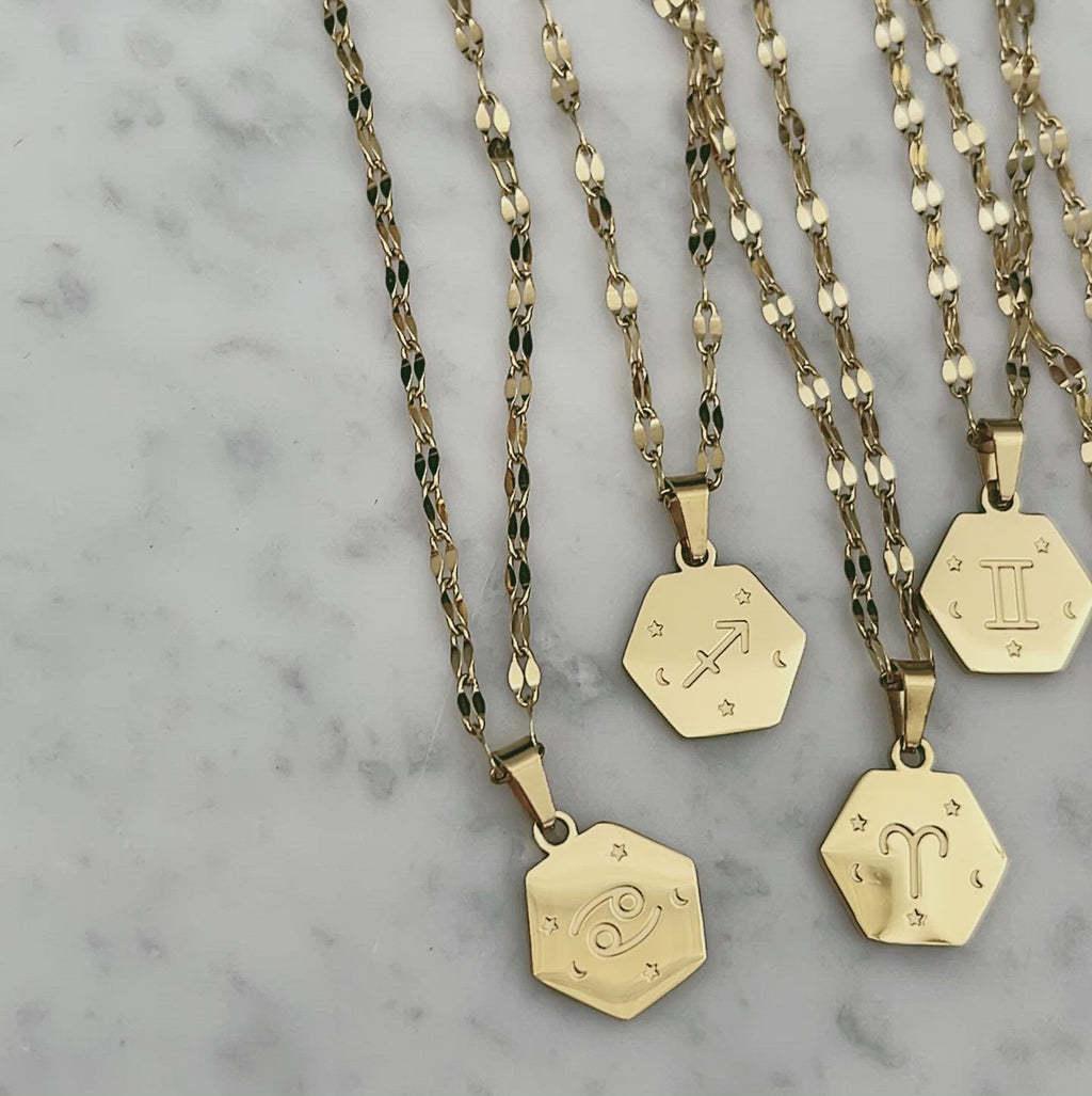Hexagonal Zodiac Necklace - Jewelled Me