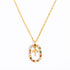 Oval Gemstone Encrusted Zodiac Necklace - Jewelled Me