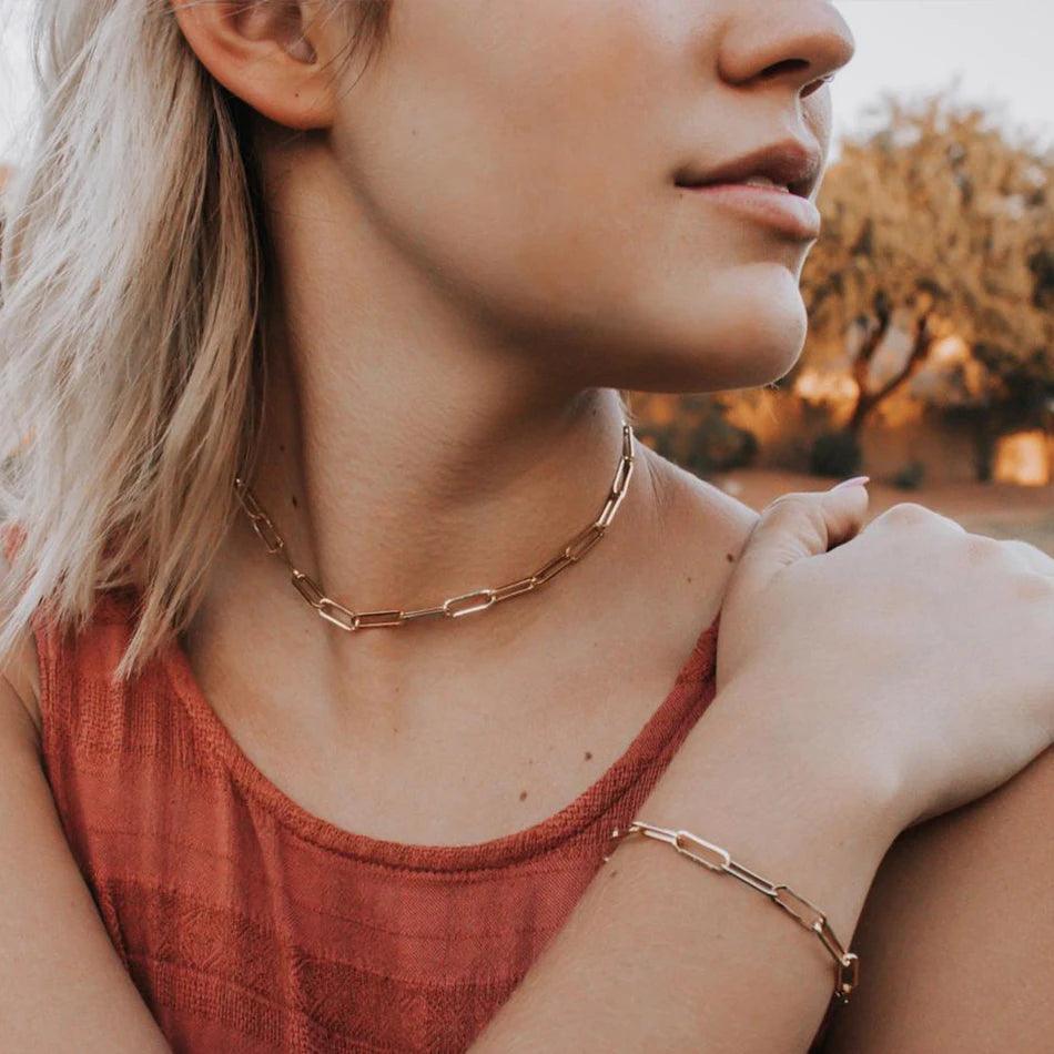 Cuban Paper Clip Necklace (14k Gold-Plated) - Jewelled Me