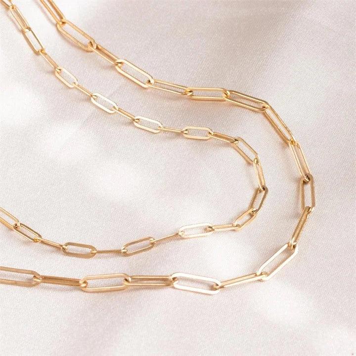 Cuban Paper Clip Necklace (14k Gold-Plated) - Jewelled Me