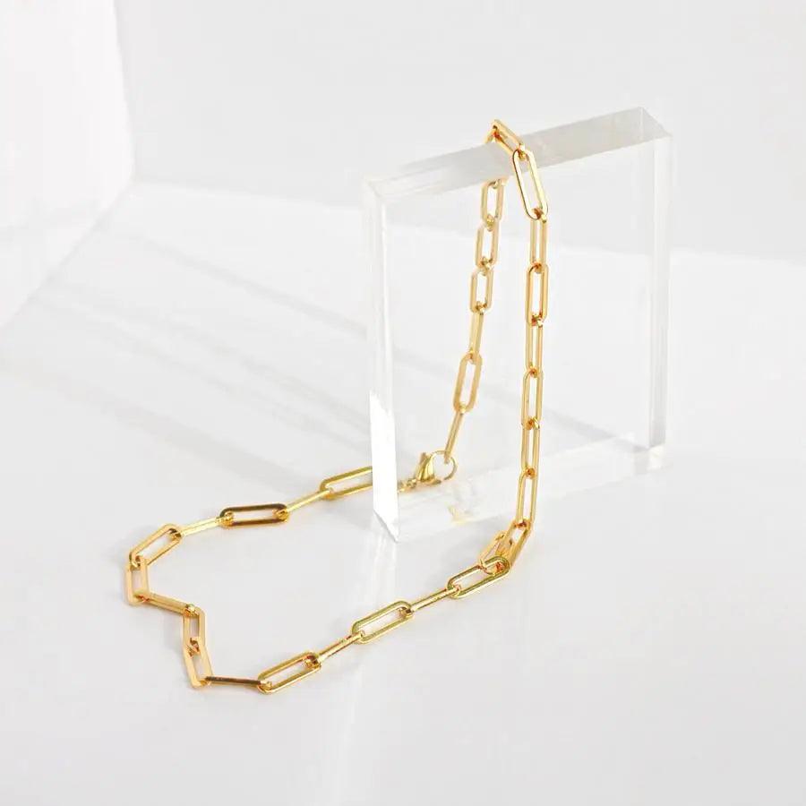 Cuban Paper Clip Necklace (14k Gold-Plated) - Jewelled Me