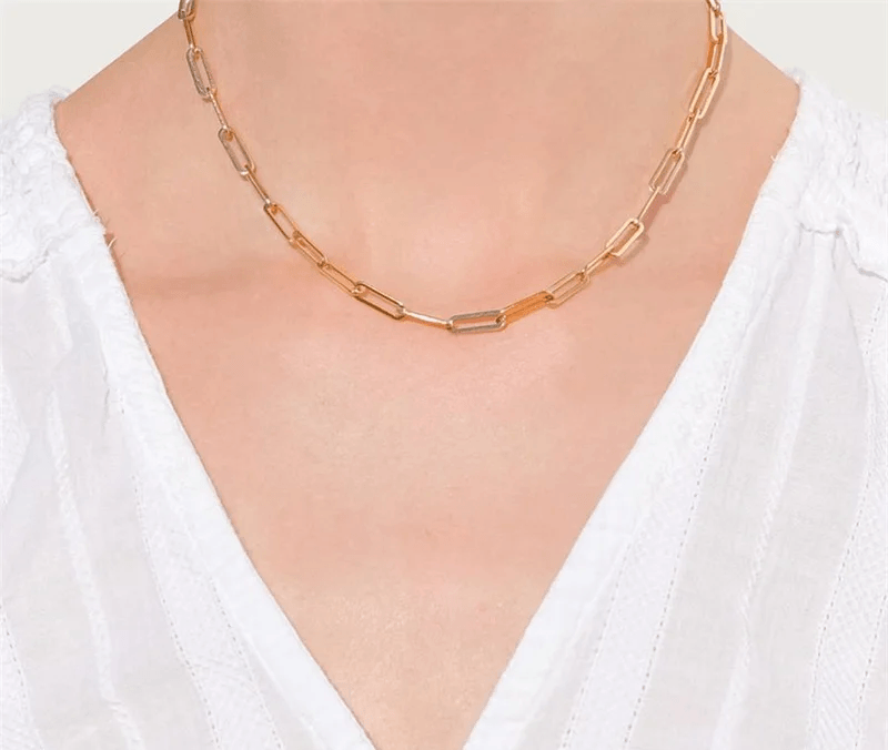 Cuban Paper Clip Necklace (14k Gold-Plated) - Jewelled Me