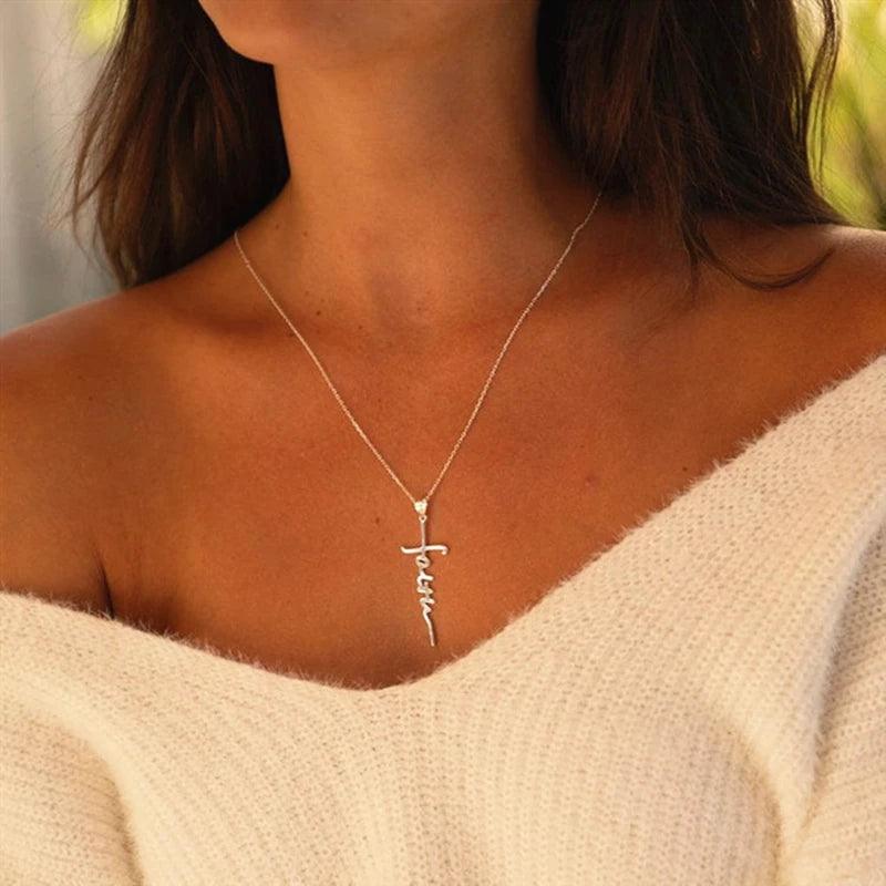Customised Cross Necklace - Jewelled Me