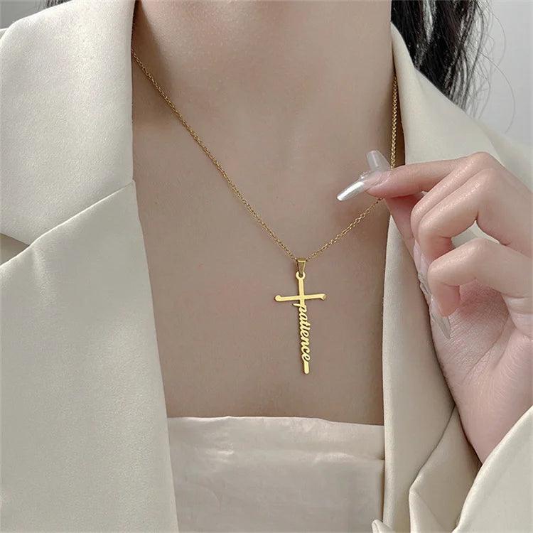 Customised Cross Necklace - Jewelled Me