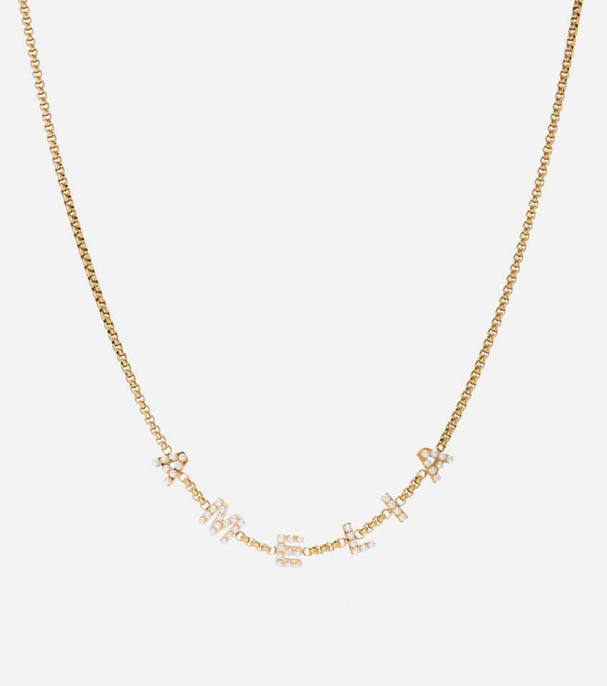 Custom Name Studded Pearl Necklace - Jewelled Me