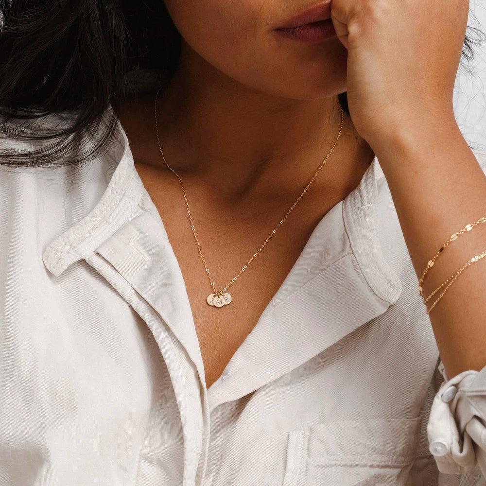 Custom Multiple Initial Disc Necklace - Jewelled Me