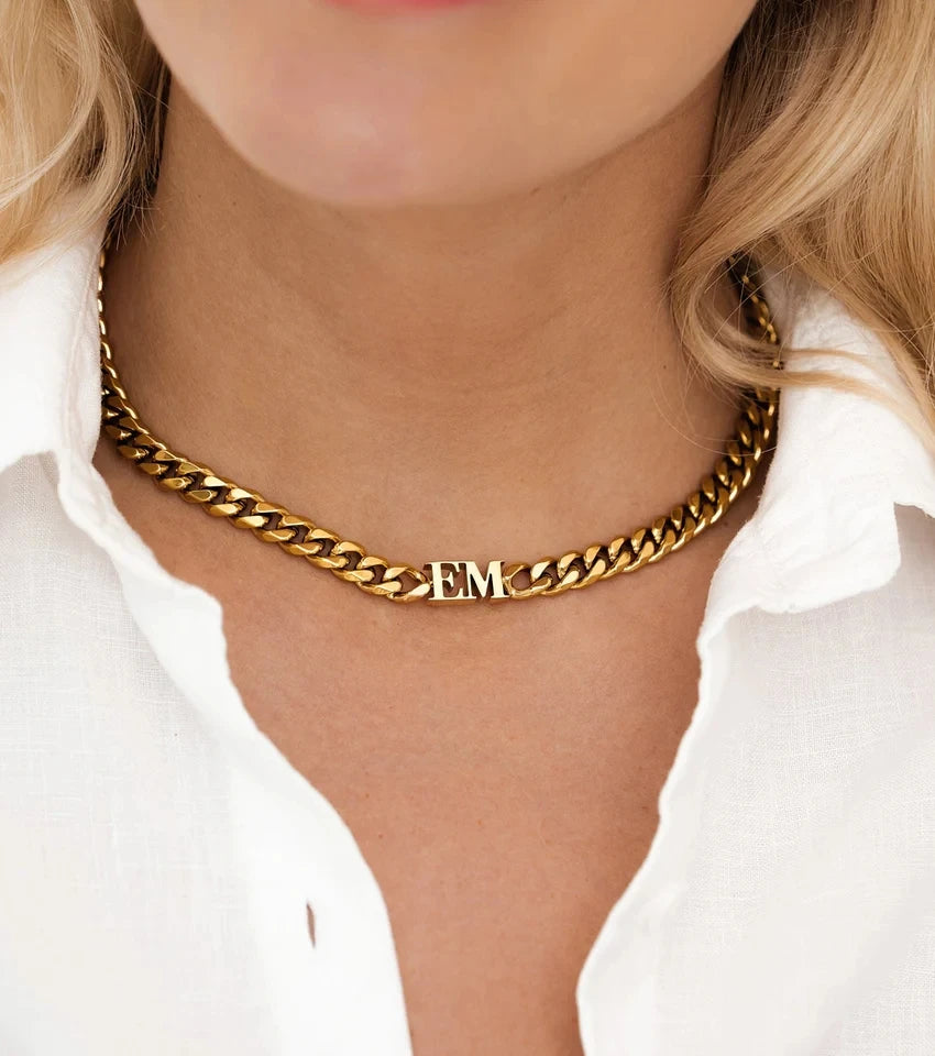 Custom Name Cuban Chain Necklace - Jewelled Me