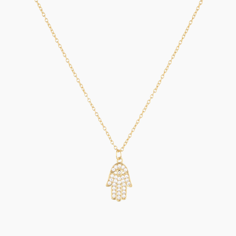 Classic Pave Hamsa Necklace - Jewelled Me