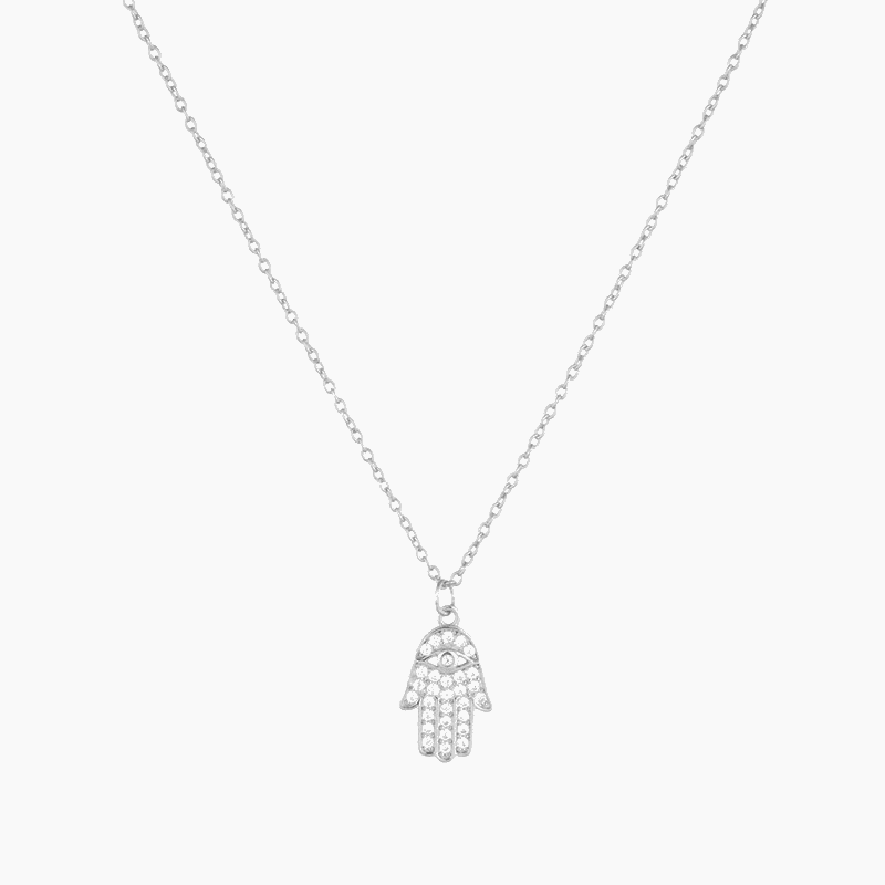 Classic Pave Hamsa Necklace - Jewelled Me