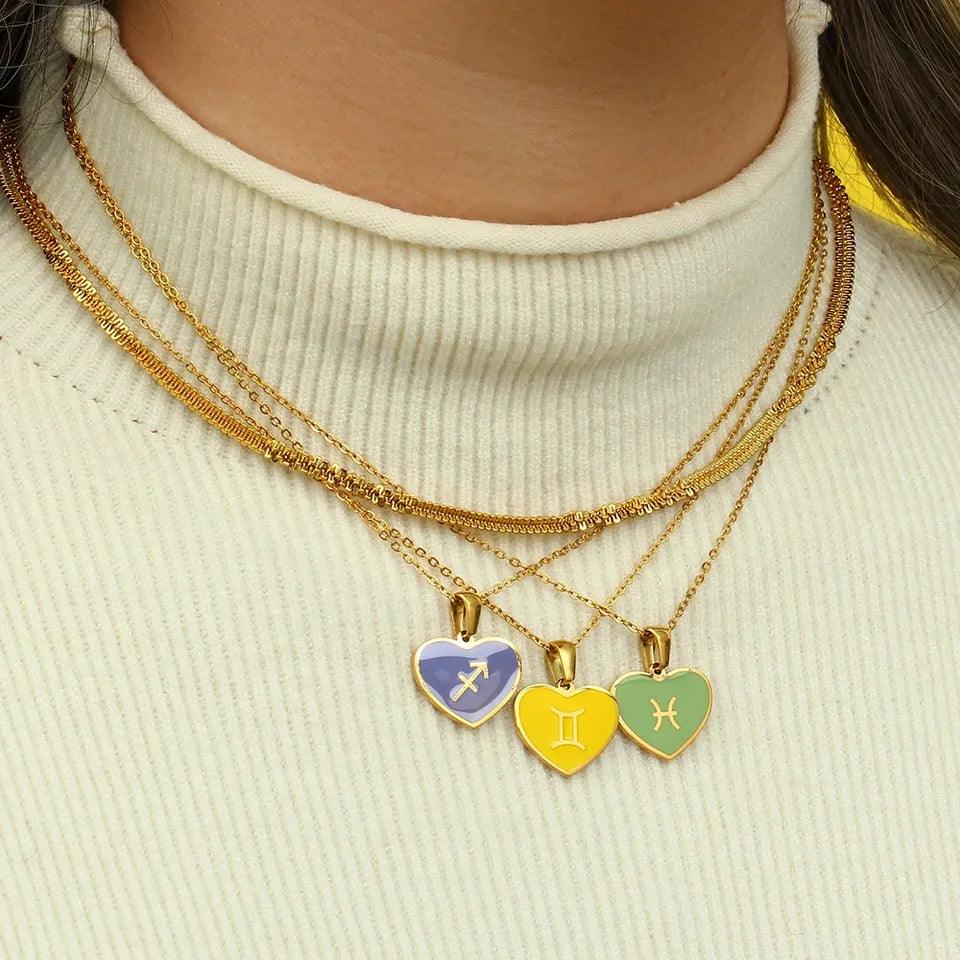 Coloured Zodiac Necklace - Jewelled Me
