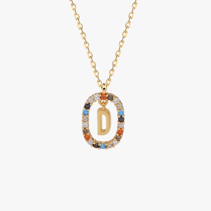 Gemstone Initial Pendant - Jewelled Me