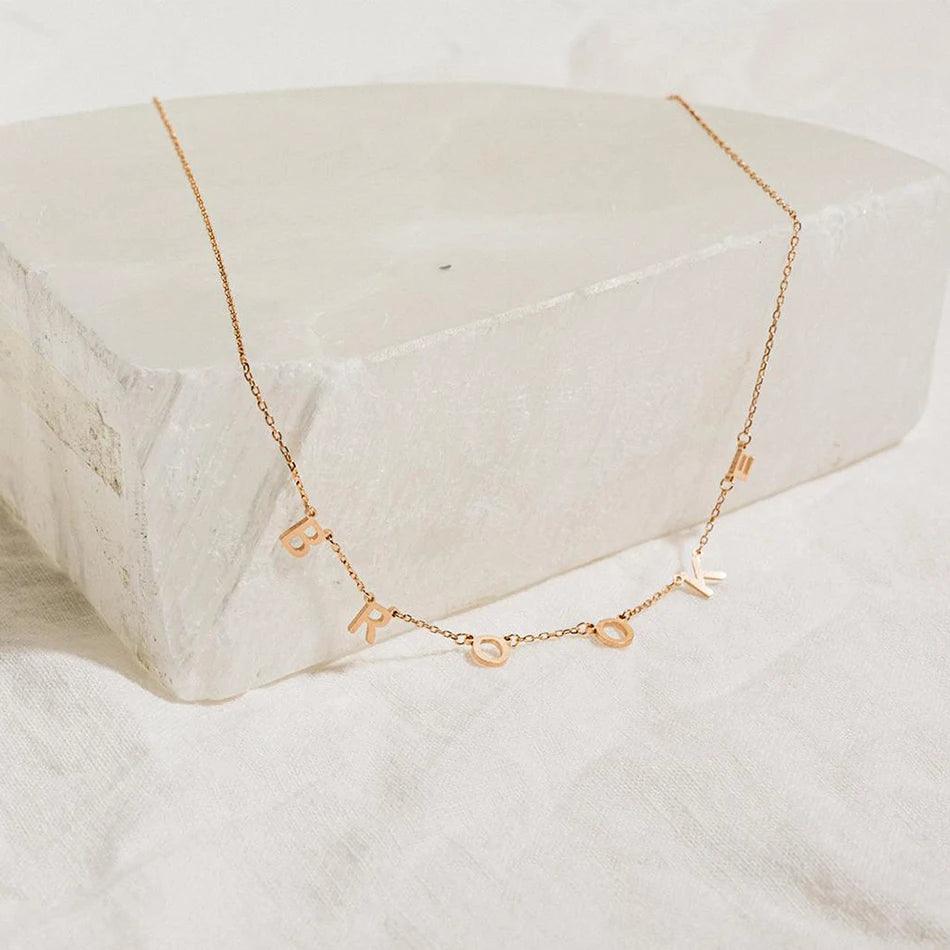 Custom Chandelier Nameplate Necklace - Jewelled Me