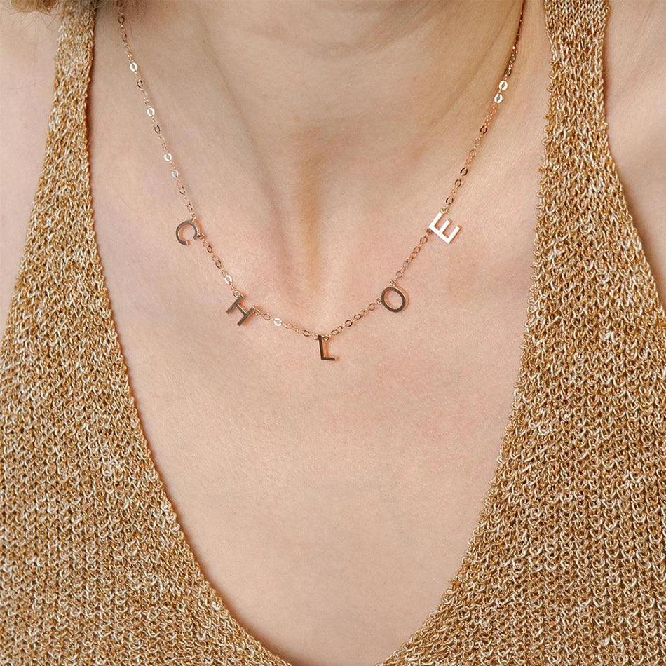 Custom Chandelier Nameplate Necklace - Jewelled Me