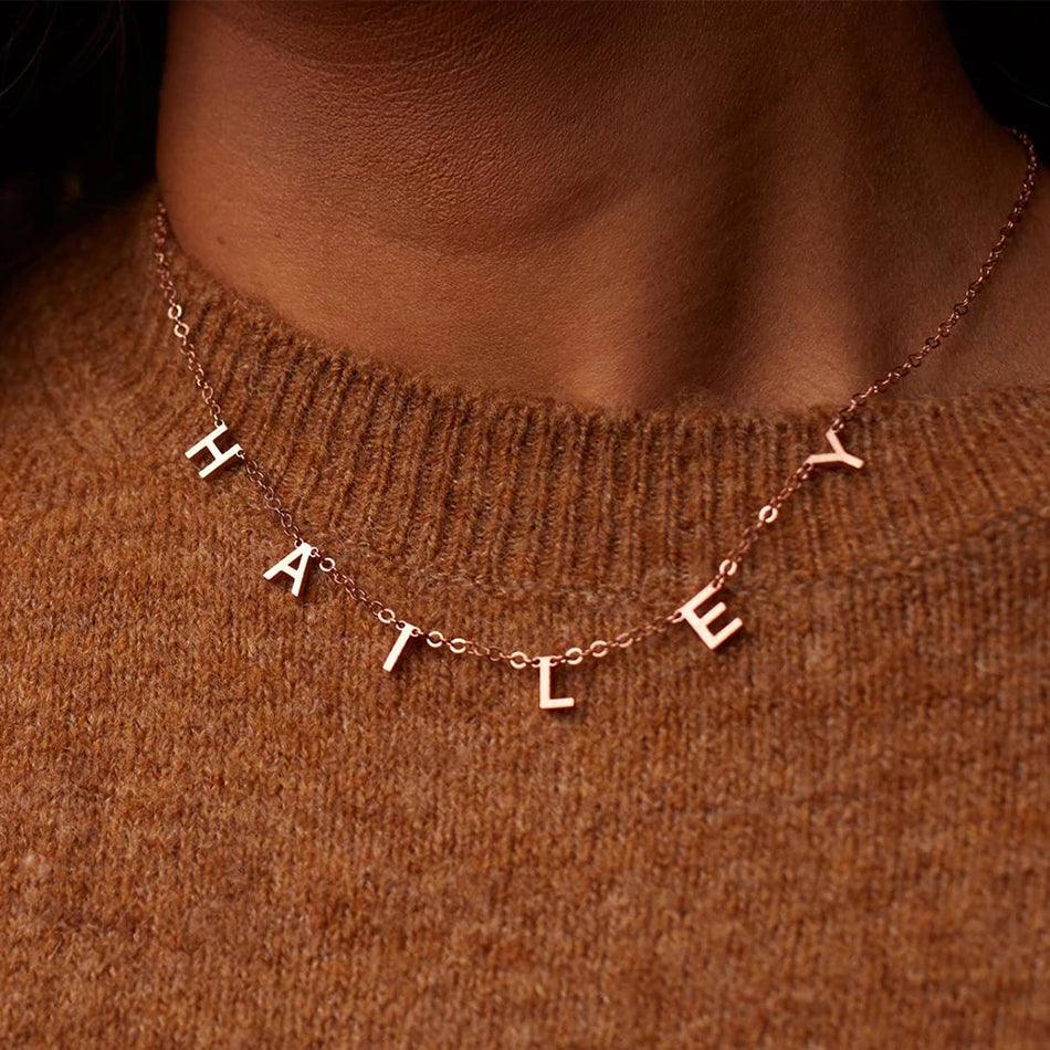 Custom Chandelier Nameplate Necklace - Jewelled Me