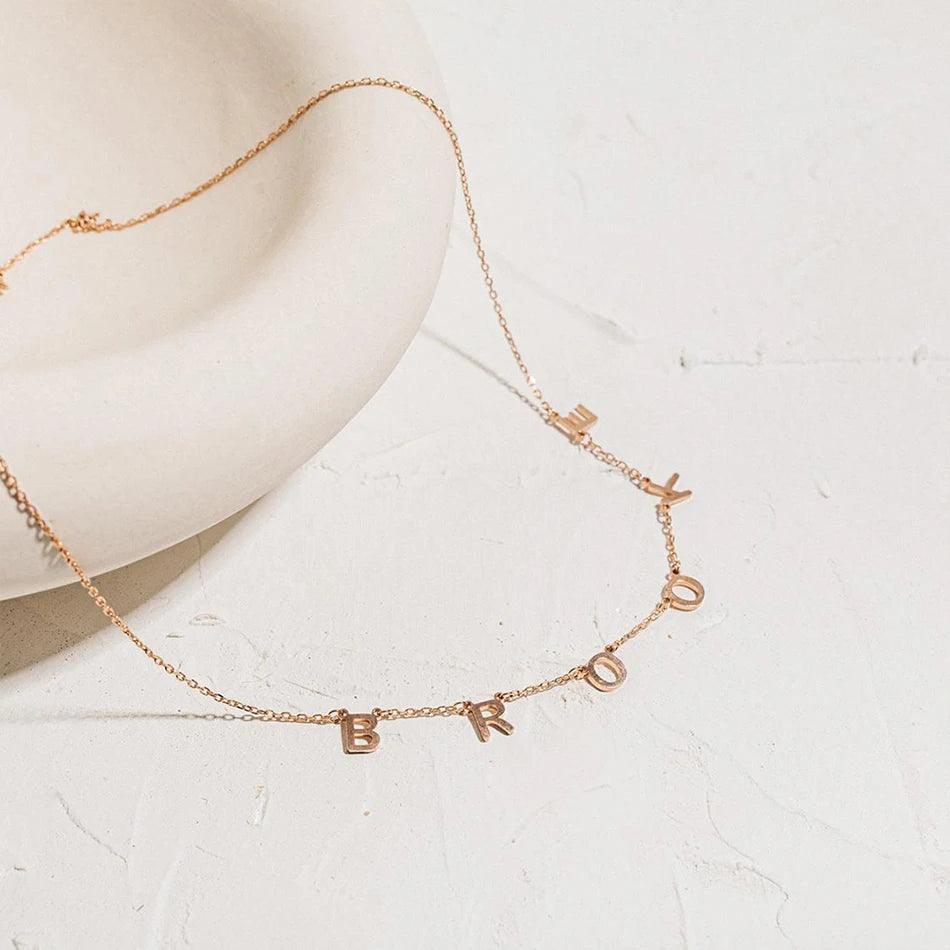Custom Chandelier Nameplate Necklace - Jewelled Me