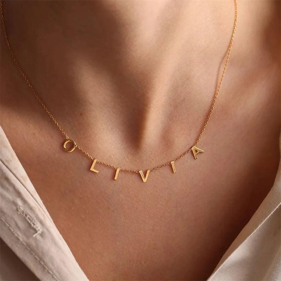 Custom Chandelier Nameplate Necklace - Jewelled Me