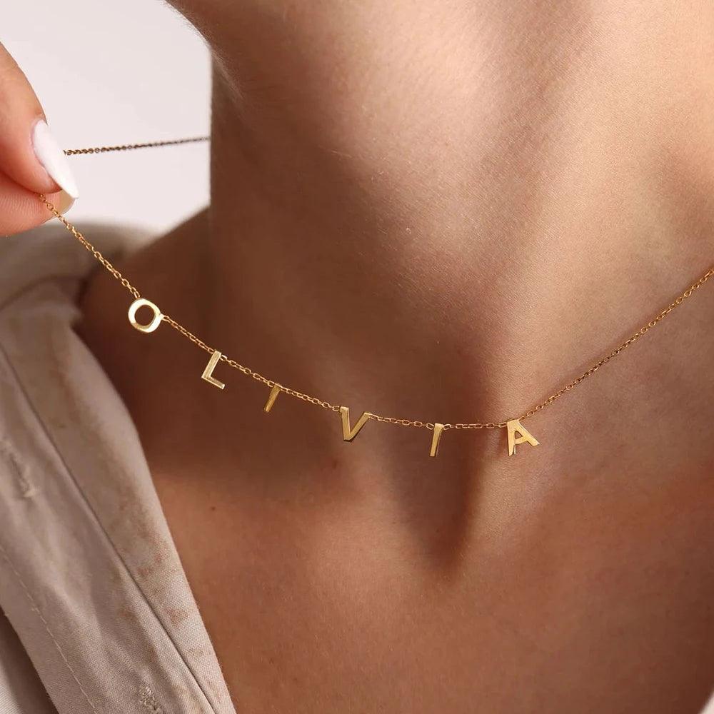 Custom Chandelier Nameplate Necklace - Jewelled Me
