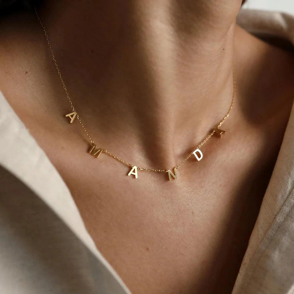 Custom Chandelier Nameplate Necklace - Jewelled Me