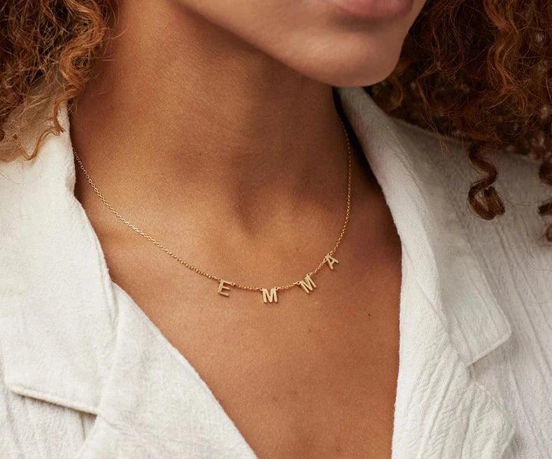 Custom Chandelier Nameplate Necklace - Jewelled Me