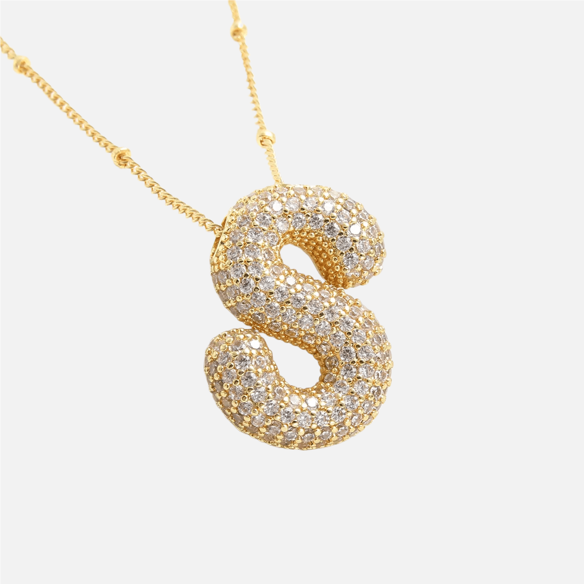 ICED Slim Bubble Initial Necklace - Jewelled Me