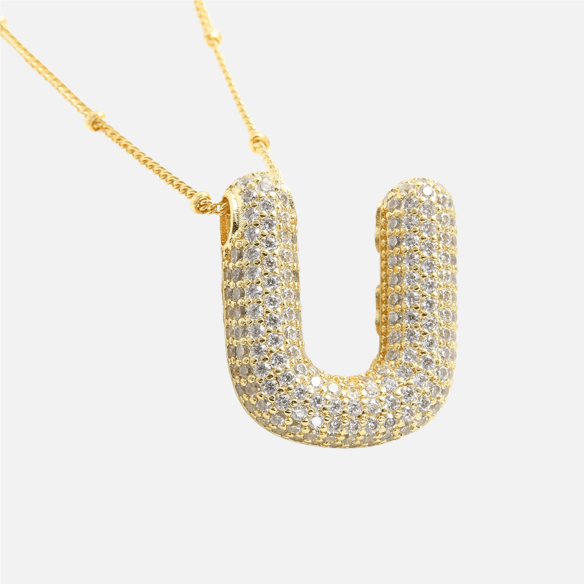 ICED Slim Bubble Initial Necklace - Jewelled Me