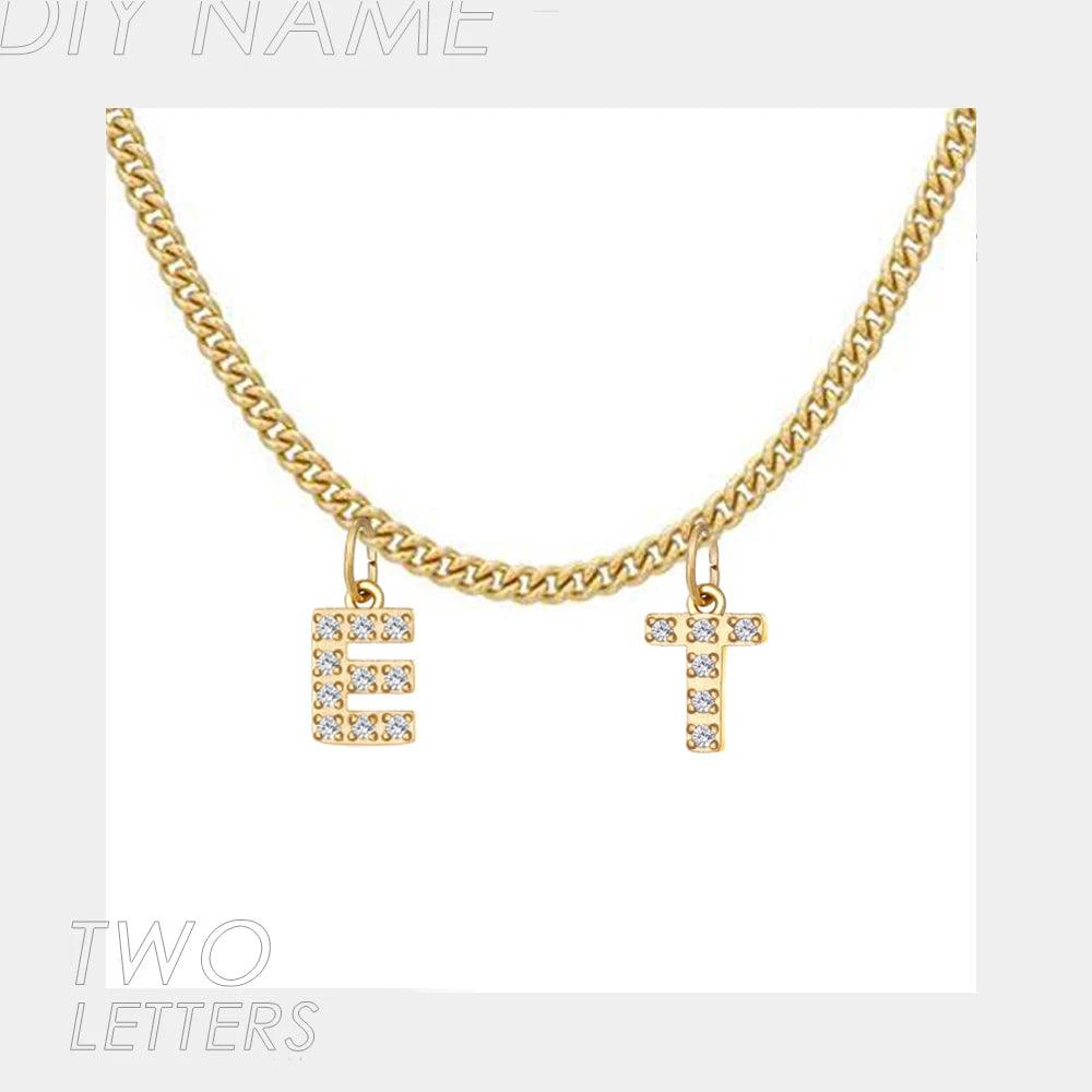 Custom ICED Cuban Link Name Necklace (14k Gold-Plated) - Jewelled Me