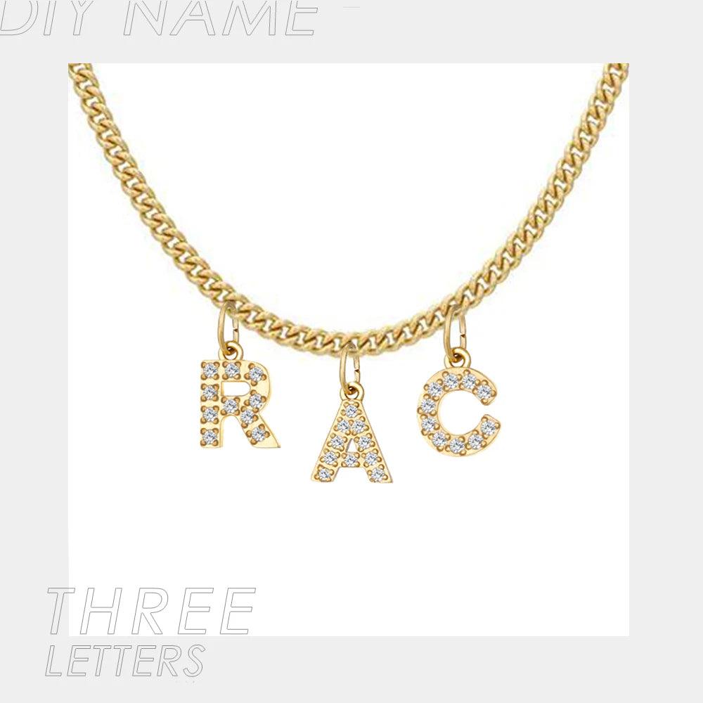 Custom ICED Cuban Link Name Necklace (14k Gold-Plated) - Jewelled Me