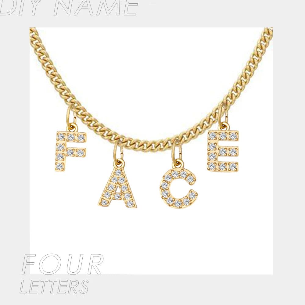 Custom ICED Cuban Link Name Necklace (14k Gold-Plated) - Jewelled Me