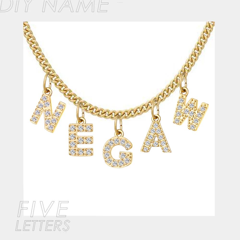 Custom ICED Cuban Link Name Necklace (14k Gold-Plated) - Jewelled Me