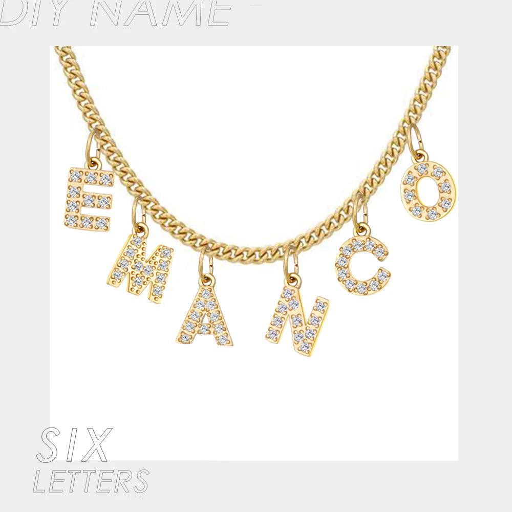 Custom ICED Cuban Link Name Necklace (14k Gold-Plated) - Jewelled Me