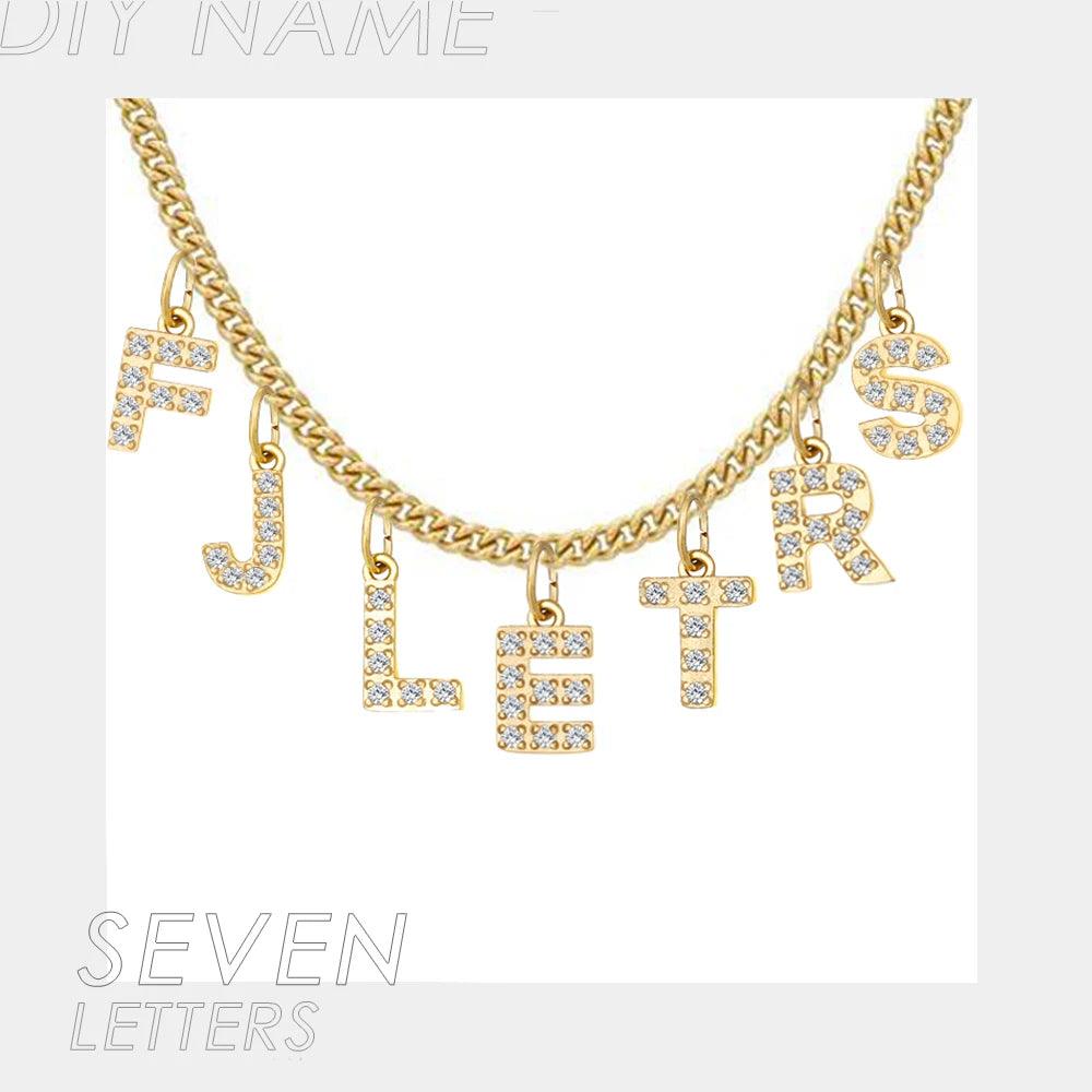 Custom ICED Cuban Link Name Necklace (14k Gold-Plated) - Jewelled Me