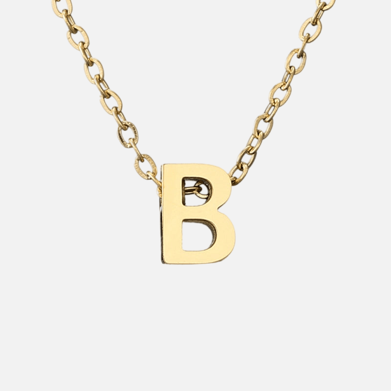 Dainty Initial Necklace (14k Gold-Plated) - Jewelled Me