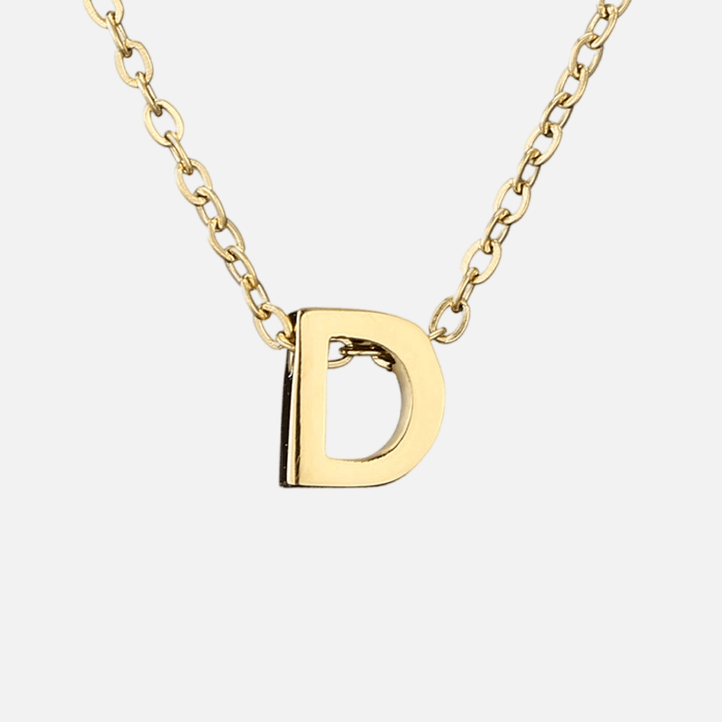 Dainty Initial Necklace (14k Gold-Plated) - Jewelled Me