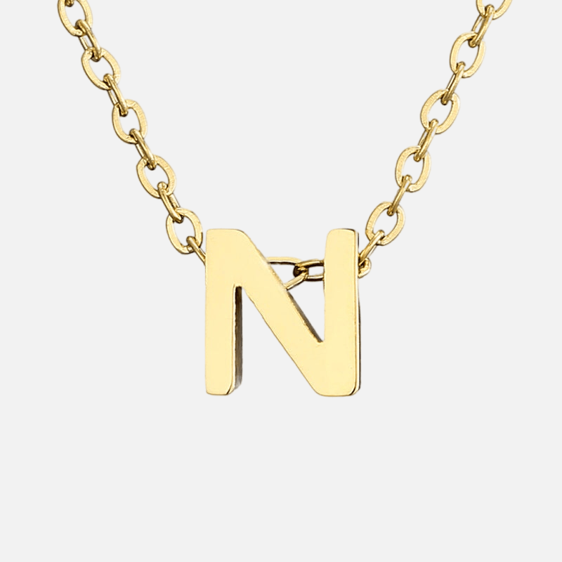 Dainty Initial Necklace (14k Gold-Plated) - Jewelled Me