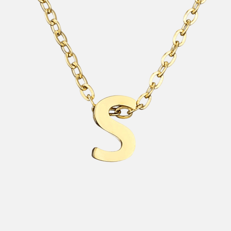Dainty Initial Necklace (14k Gold-Plated) - Jewelled Me