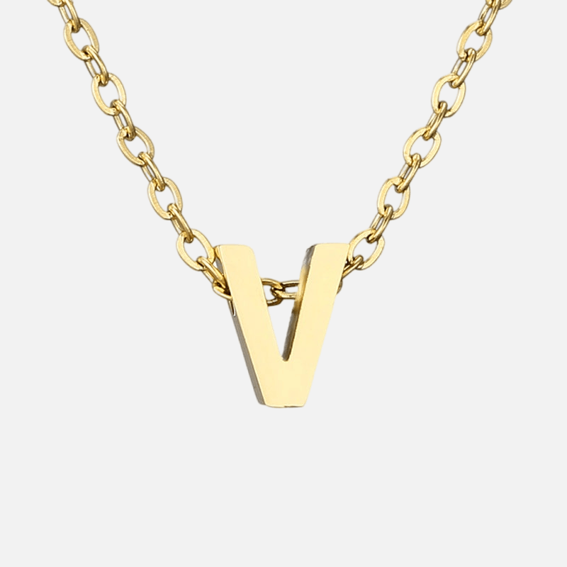 Dainty Initial Necklace (14k Gold-Plated) - Jewelled Me