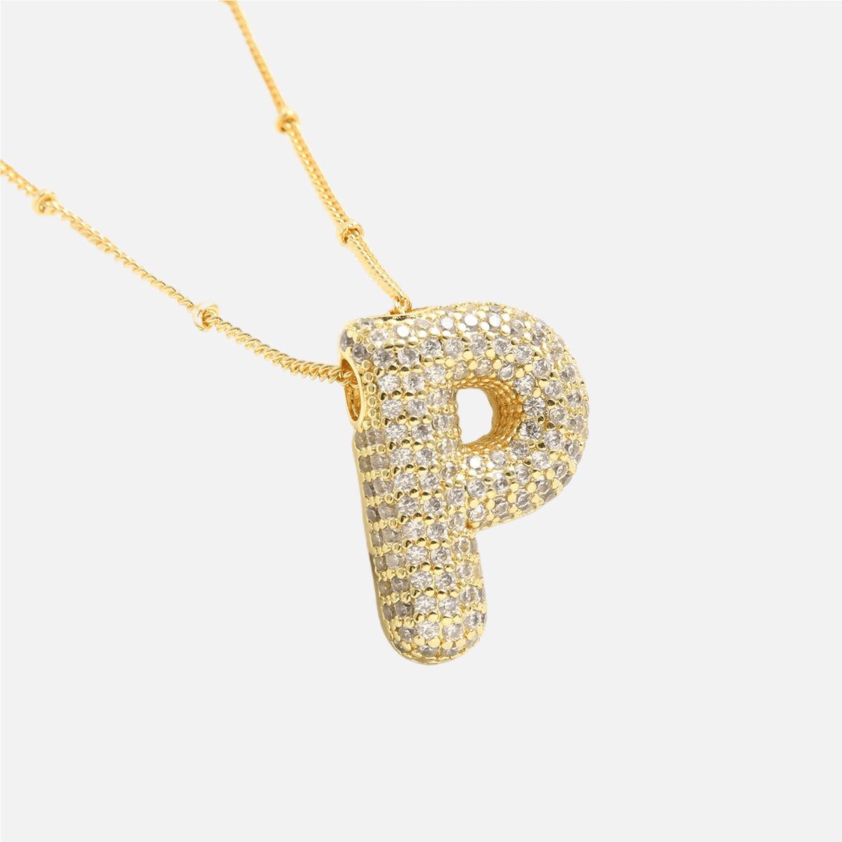 ICED Slim Bubble Initial Necklace - Jewelled Me