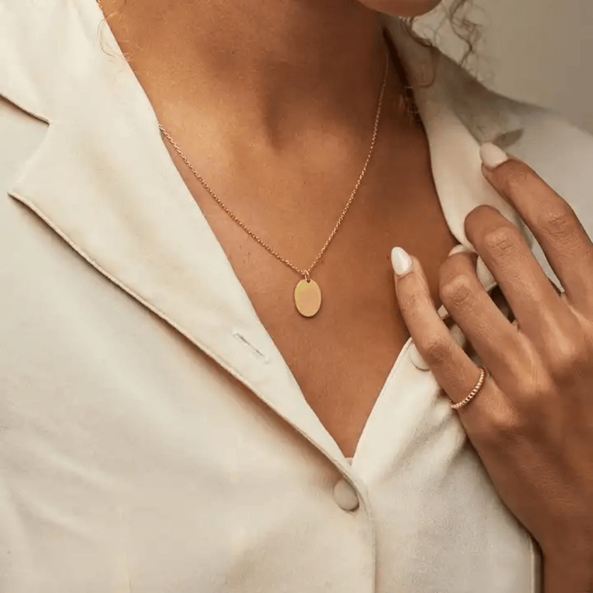 Custom Oval Pendant (14k Gold-Plated) - Jewelled Me