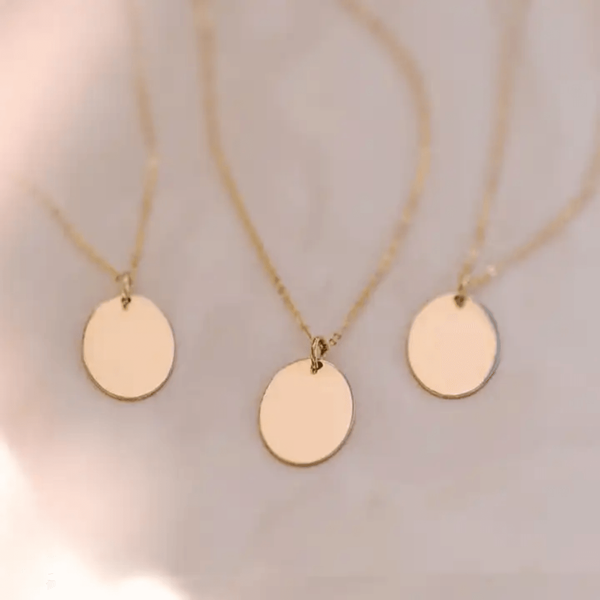 Custom Oval Pendant (14k Gold-Plated) - Jewelled Me