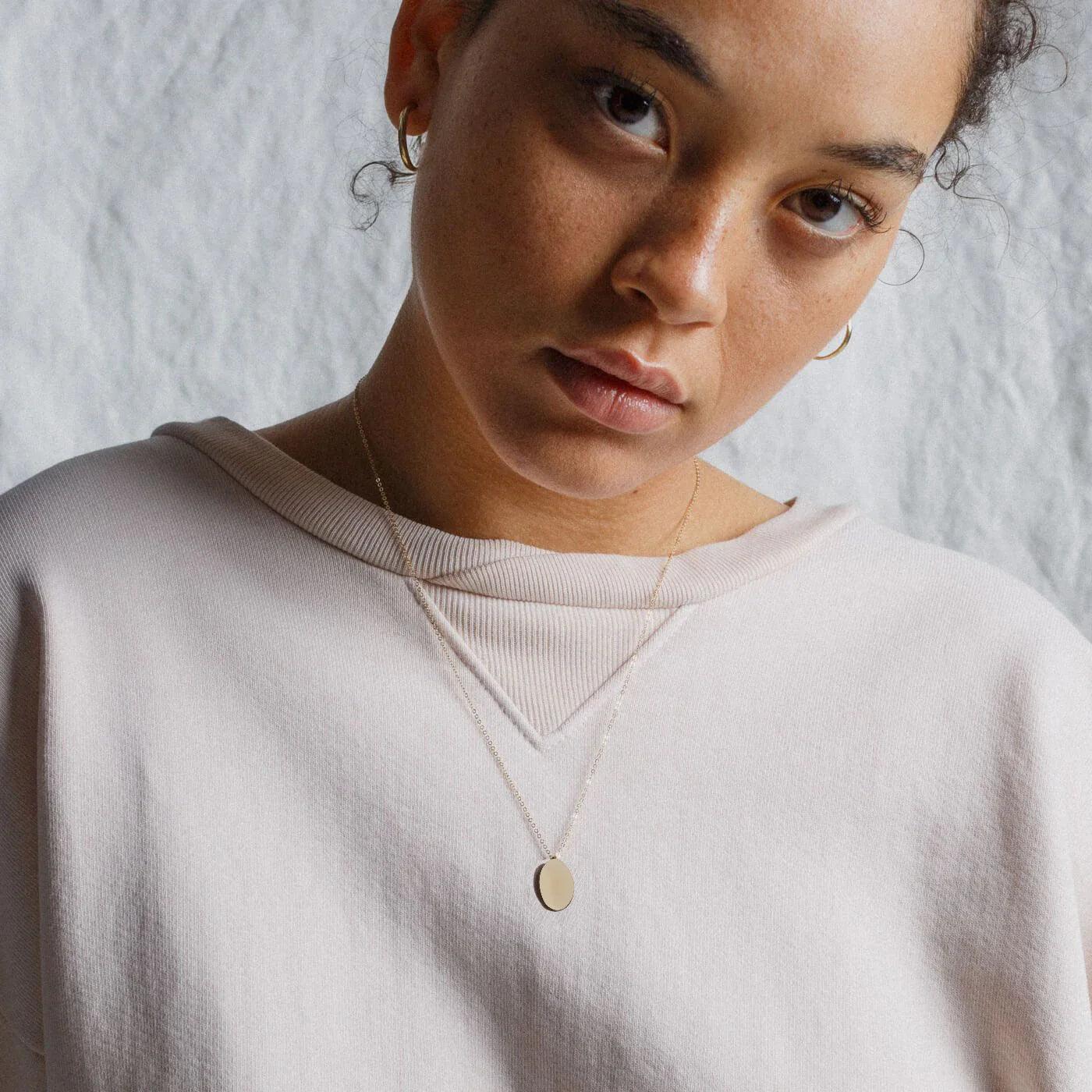 Custom Oval Pendant (14k Gold-Plated) - Jewelled Me