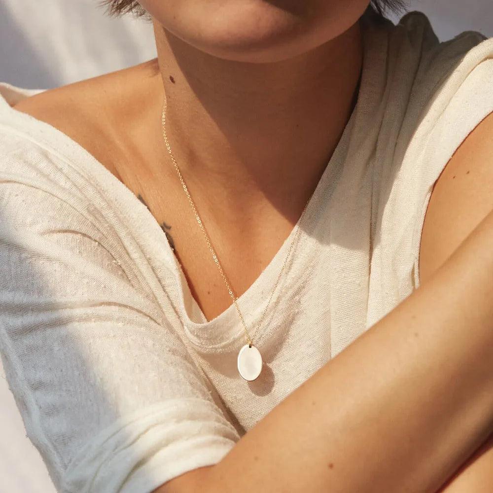 Custom Oval Pendant (14k Gold-Plated) - Jewelled Me