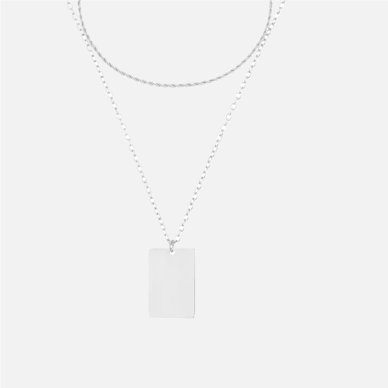 Custom Rectangle Pendant (14k Gold-Plated) - Jewelled Me