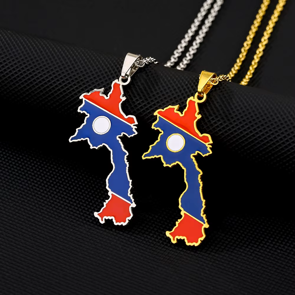 Asian & Oceanian Country/Flag Necklaces - Jewelled Me
