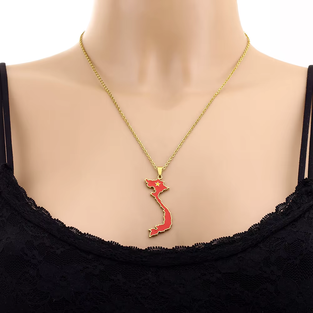 Asian & Oceanian Country/Flag Necklaces - Jewelled Me