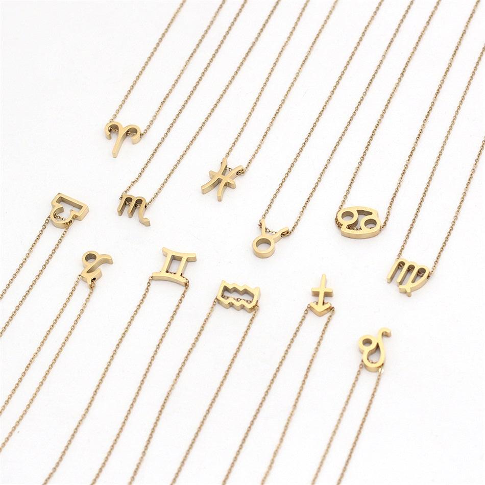 Dainty Zodiac Sign Necklace (14k-Gold Plated) - Jewelled Me